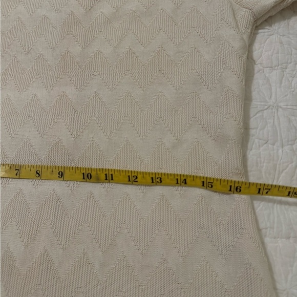 Vintage 70”s Tanglewood Cream Chevron woven Secretary Dress - Picture 8 of 9